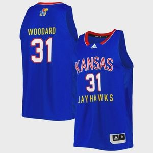 New Men Size L Adidas Kansas Jayhawks 31 Woodard Swingman Basketball Jersey